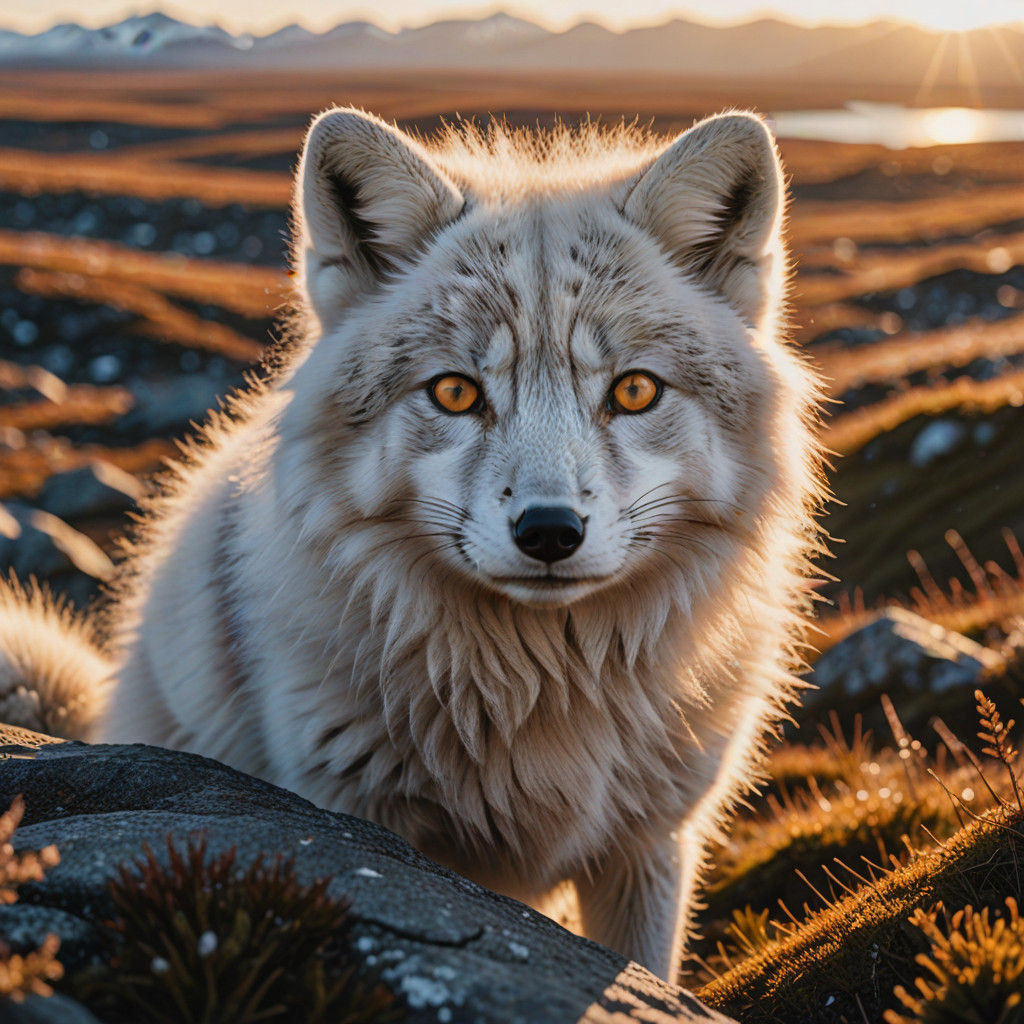 Arctic Fox in Majestic Tundra Habitat