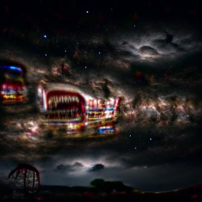 Carousel Against Starry Night Sky