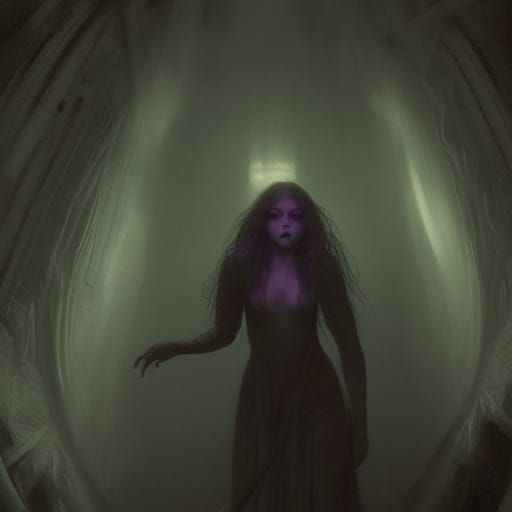 Amity Blight Portrait in Horror Style