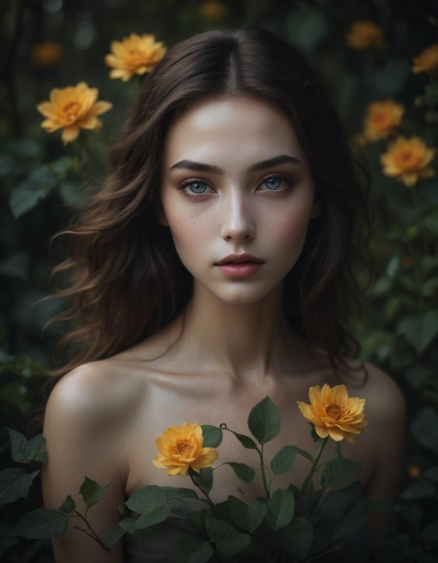 Secret Flower Garden in Afremov Style