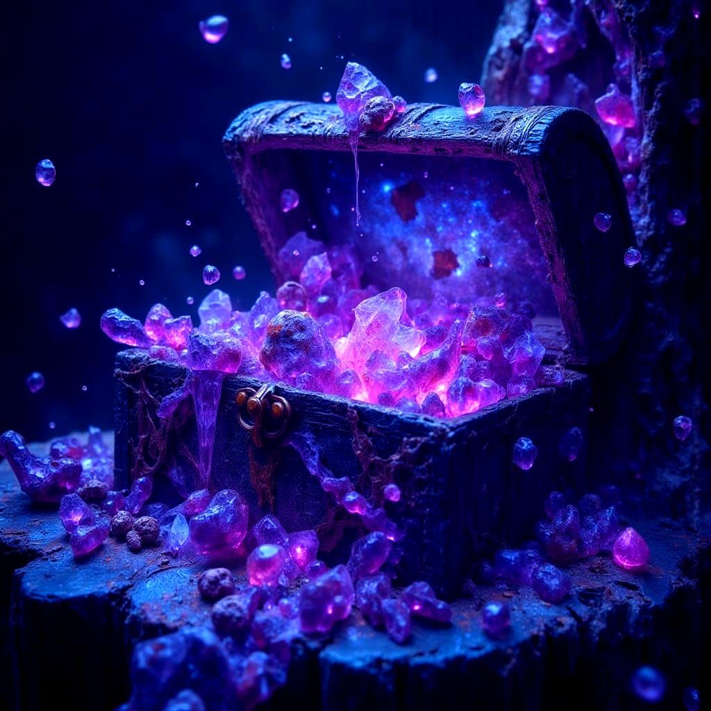 Bioluminescent Treasure Chest in Macabre Garden