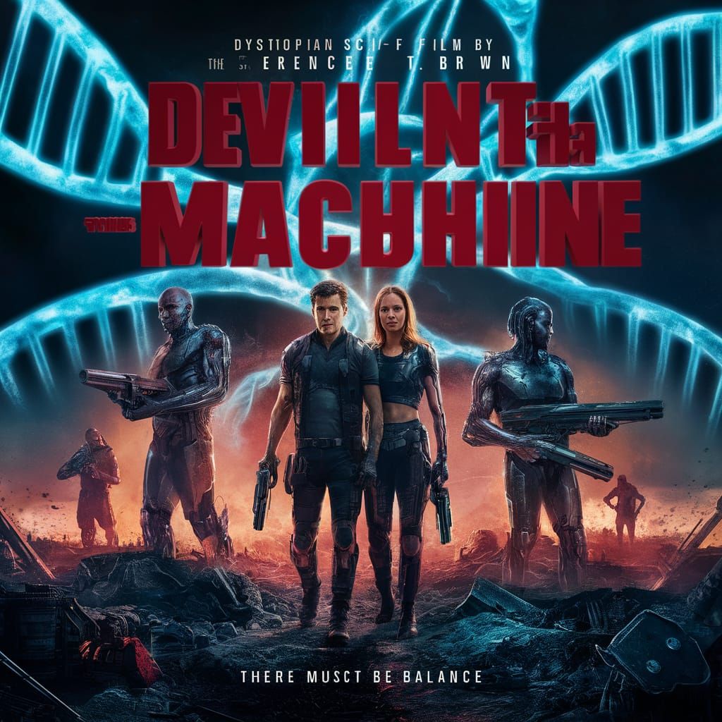 Dystopian Sci-Fi Film Poster with Cybernetic Enhancements