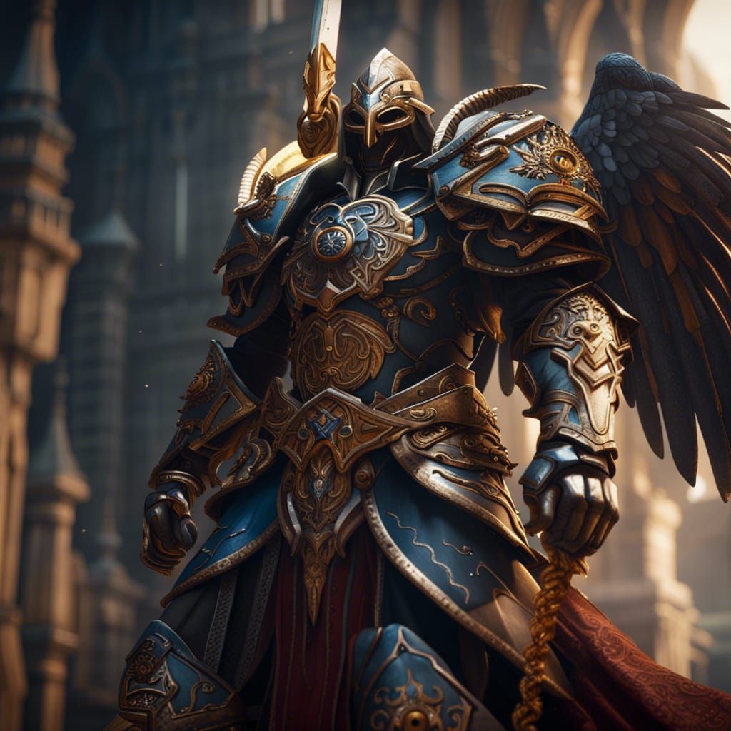 Aasimar Oathbreaker Paladin in Detailed Matte Painting