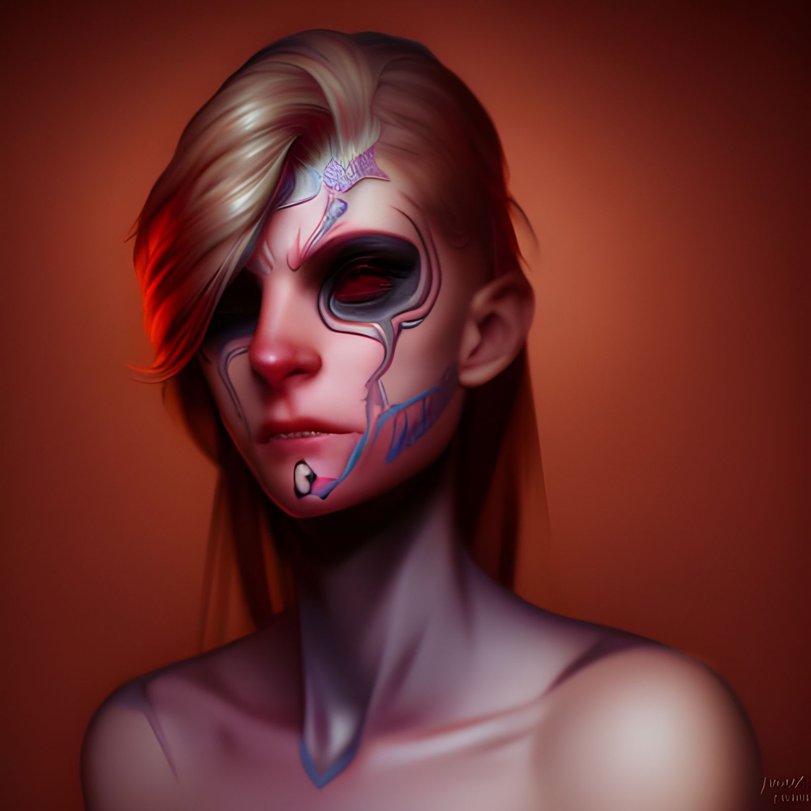 Ghoul Girlfriend Portrait in Hyperdetailed Art Style