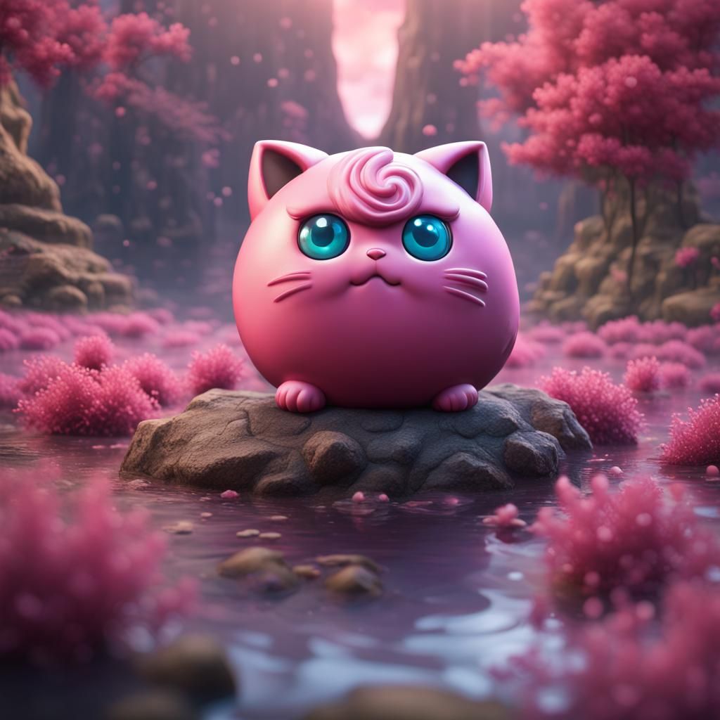 Realistic Jigglypuff Detailed Matte Painting