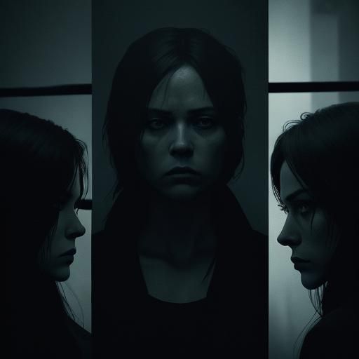 Noir Film Still: Women in Dark, Gritty City