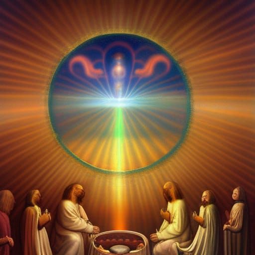 Medieval Cult of Ancient Aliens in Enluminure Style