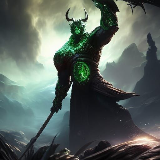 Demonic Ooze Sphere in Swamp: Digital Art