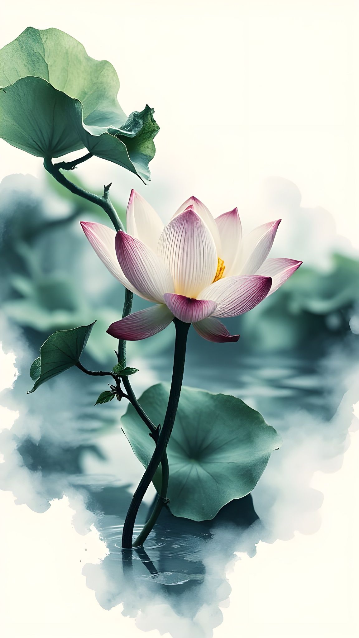 Lotus Flower in Zen Garden