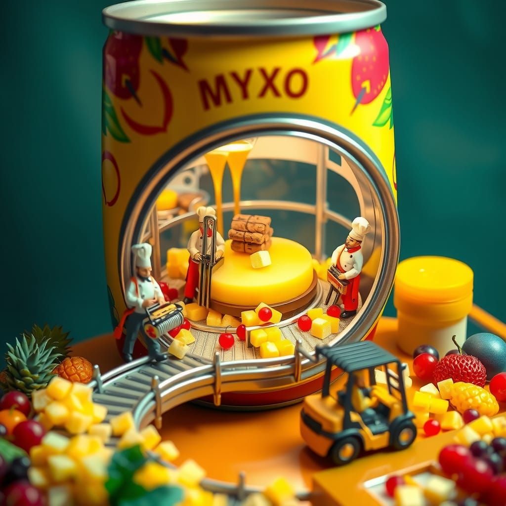 Miniature Chefs Craft Vibrant Fruit Cocktails Inside a Giant...