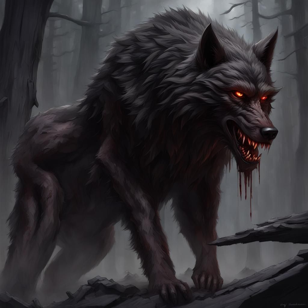 Hyperdetailed Werewolf Man in Dark Fantasy Style