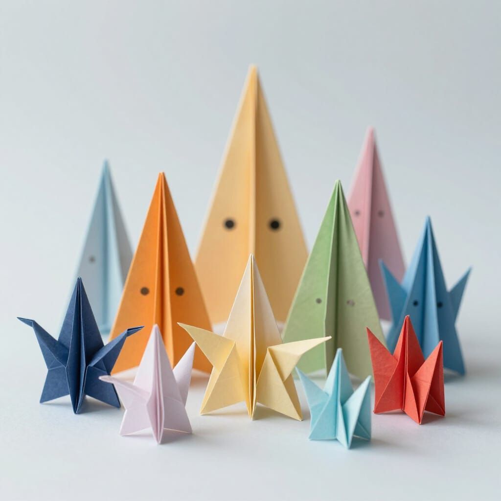 Origami Ikigai Joy of Life in Photorealistic Style