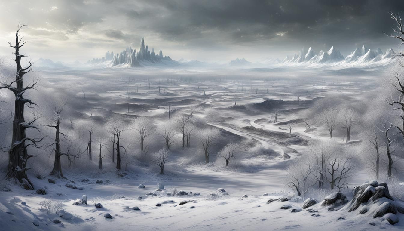 Post-Apocalyptic Wasteland in Monochromatic Hues