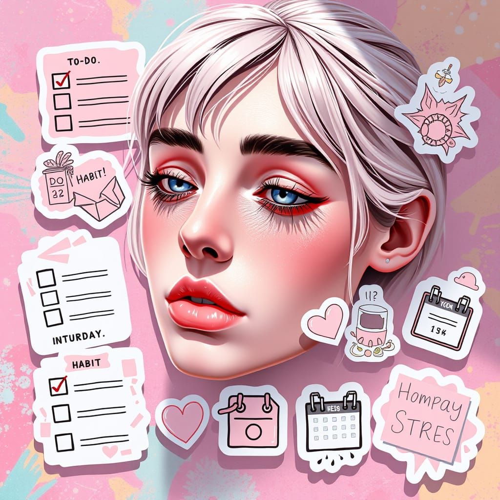 Pastel Digital Stickers for Productivity