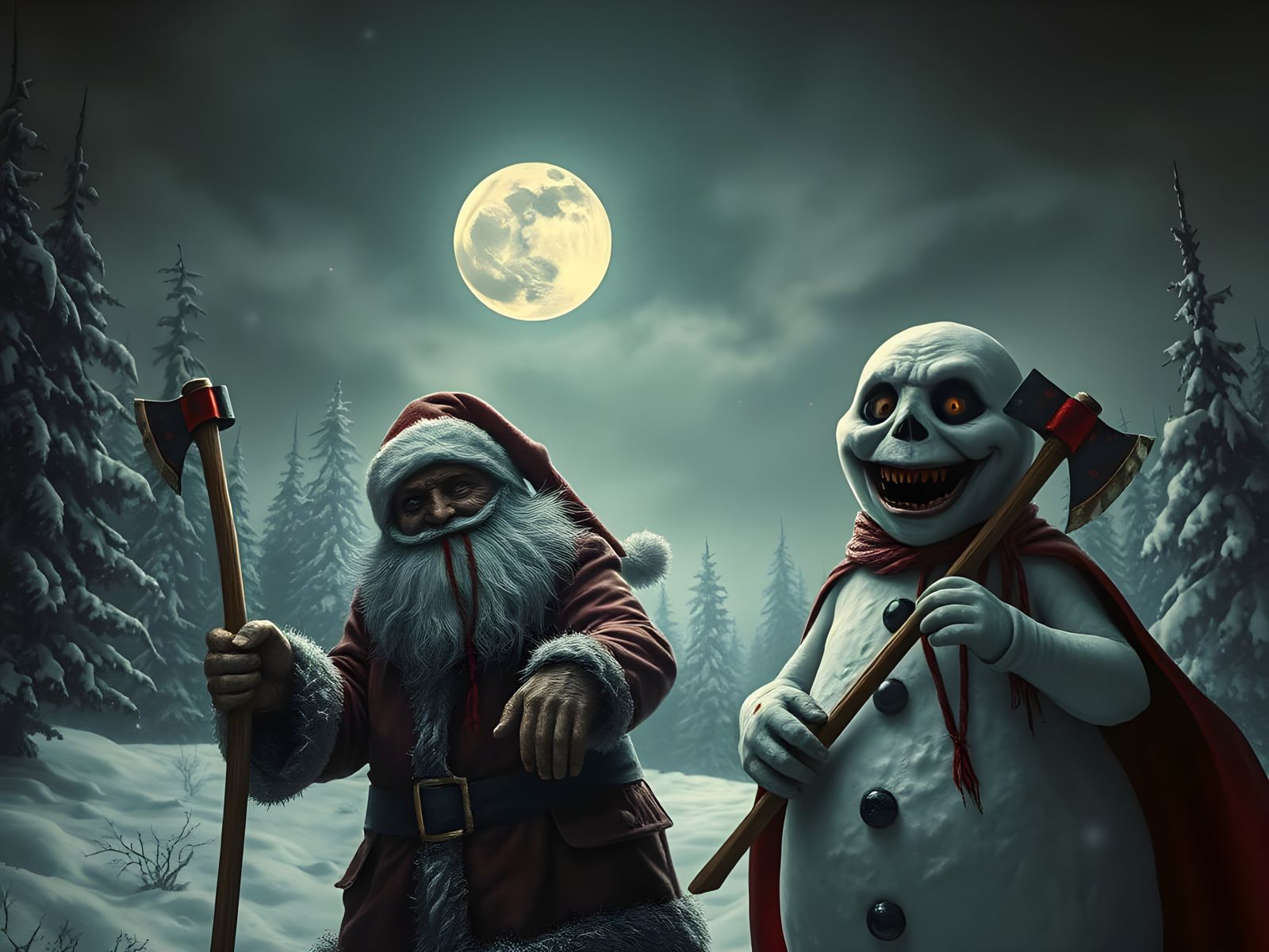 Dark Christmas Duo in Malevolent Mood