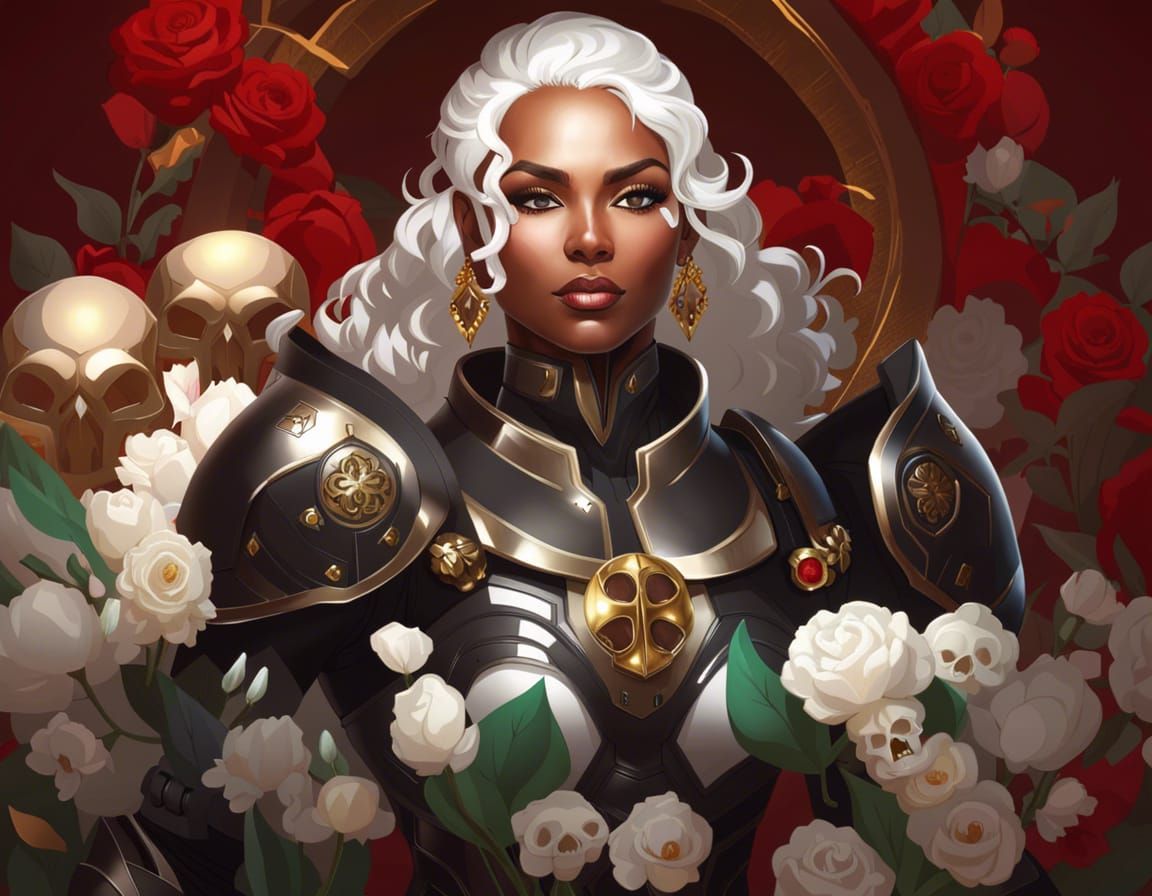 Beautiful Woman in Sci-Fi Armor, Aetherpunk Art