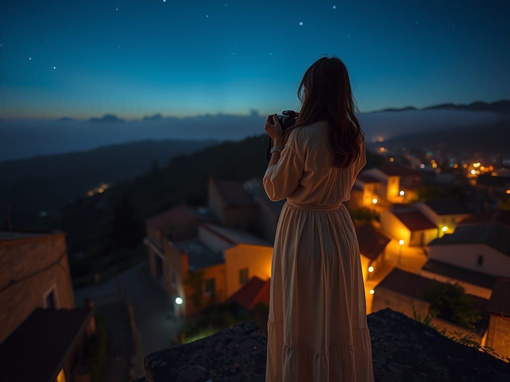 Balkan Village Summer Night in Cinematic Realism