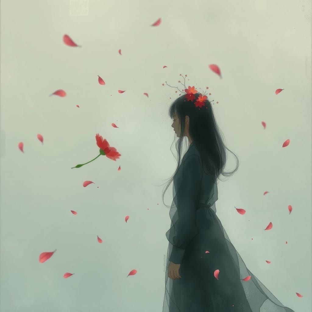 Ephemeral Bloom in Twilight: Digital Painting