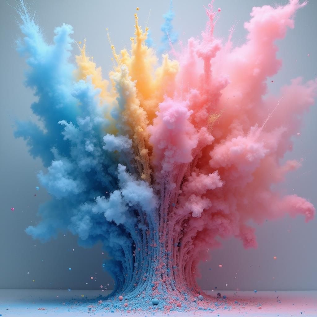 Pastel Powder Explosion Creates Dreamlike Fantasy