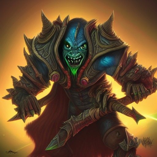 Goblin Death Knight: Holographic Astral Illustration