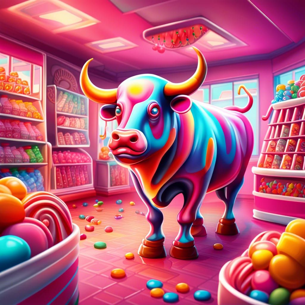 Bull in a Candy Shop: Hyperrealistic Digital Art