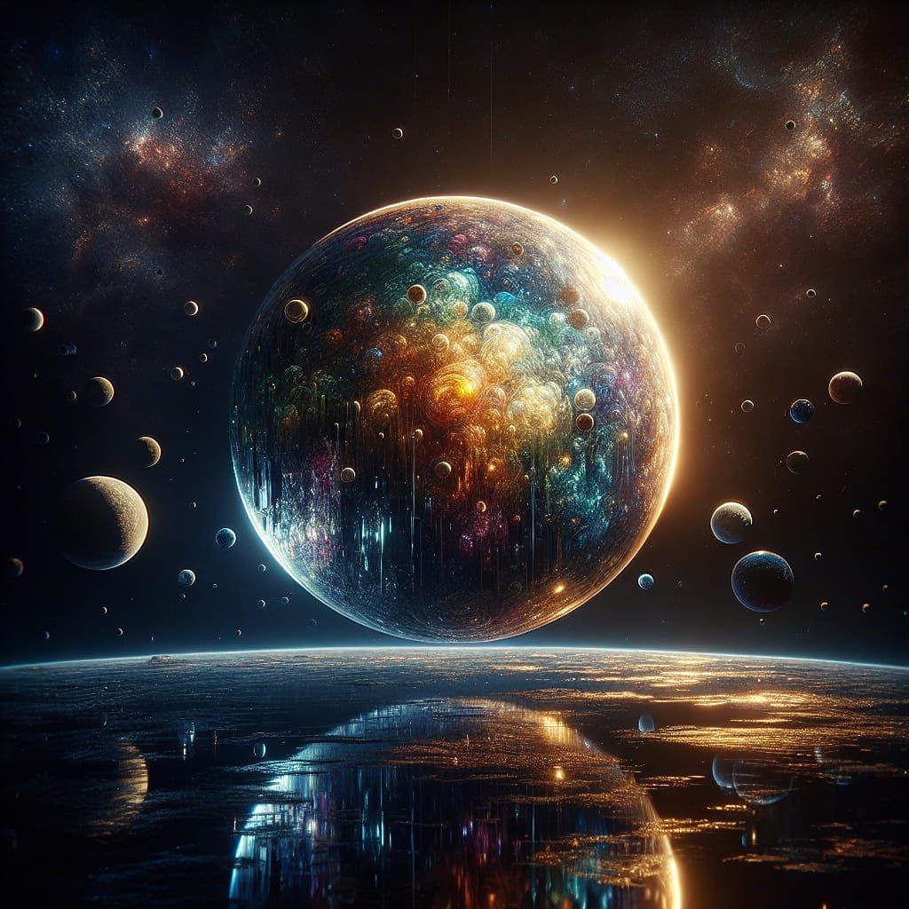 Surreal Cosmic Sphere in Vibrant Colors