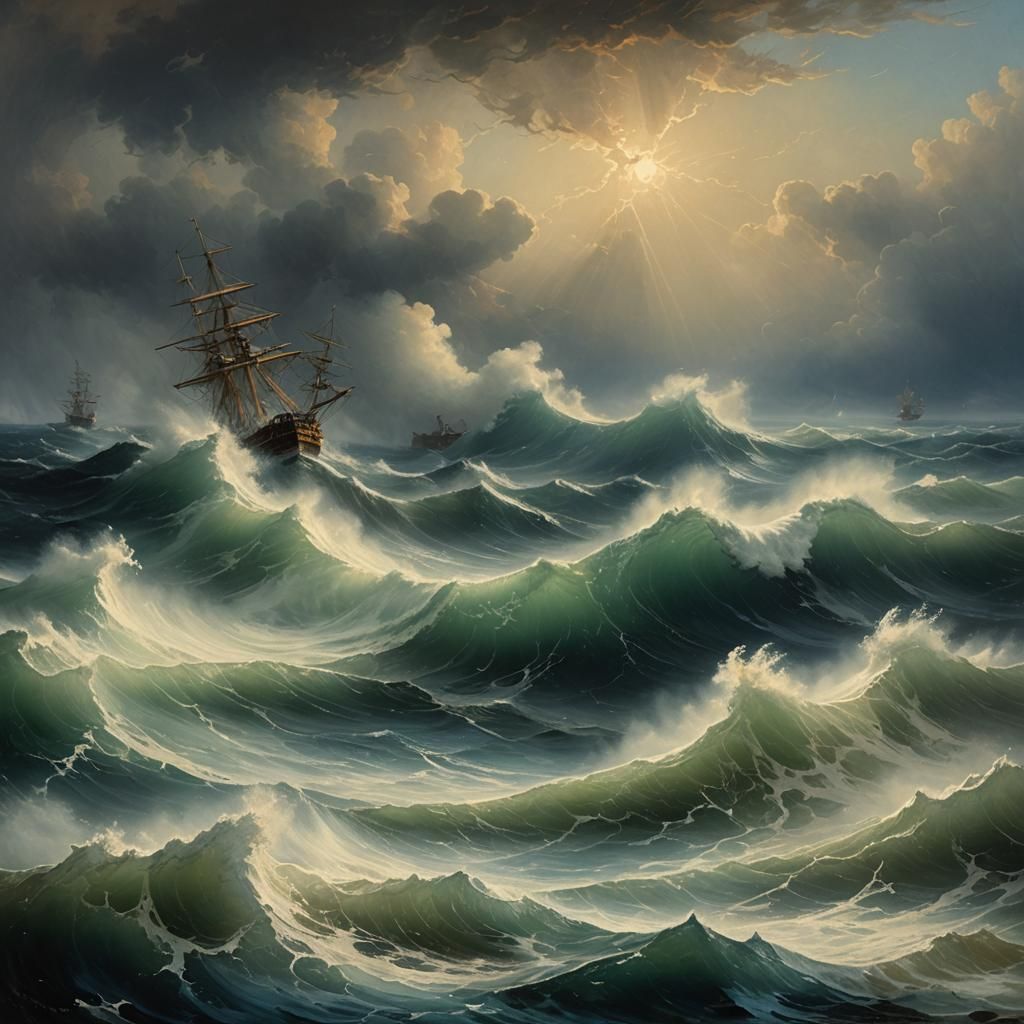 Dramatic Perfect Storm in Romantic Style