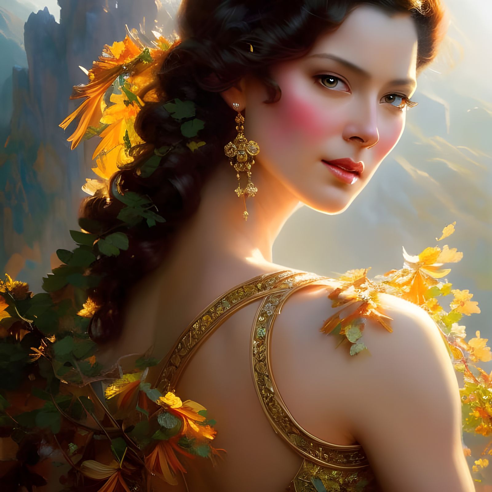 Confident Woman Portrait in Fantasy Art Style