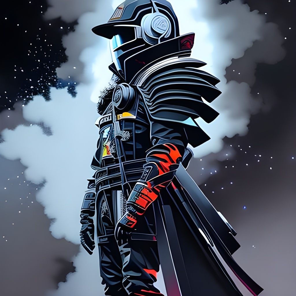 Cosmonaut in Dystopian Polygon Art Style