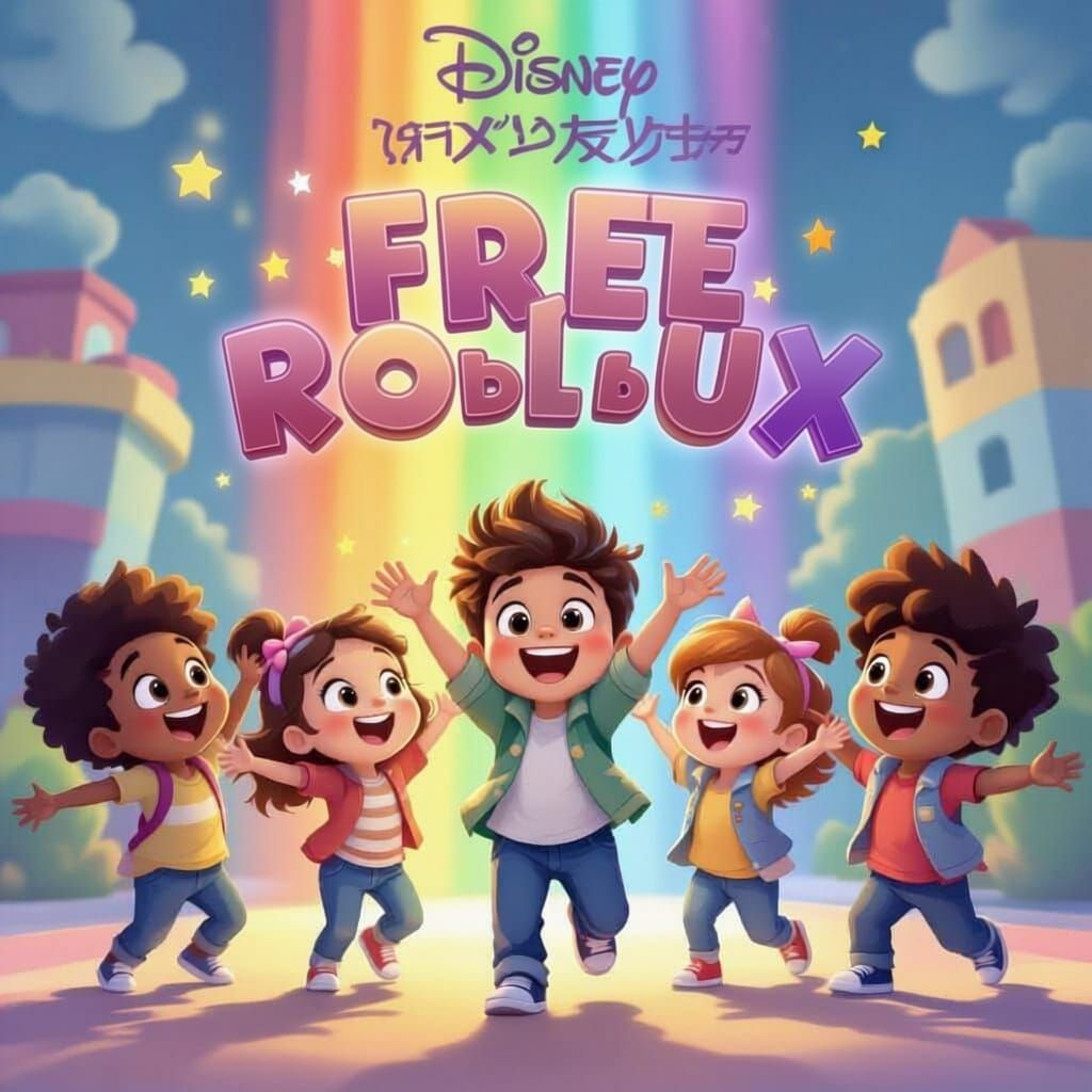 Disney Poster: Toddlers Excited for Free Robux