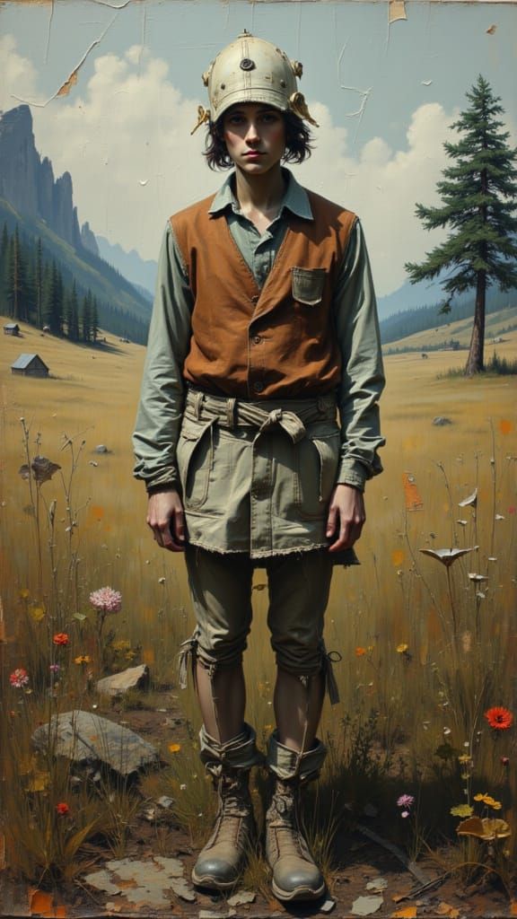 Contexture Art Portrait of Person in Moody Style