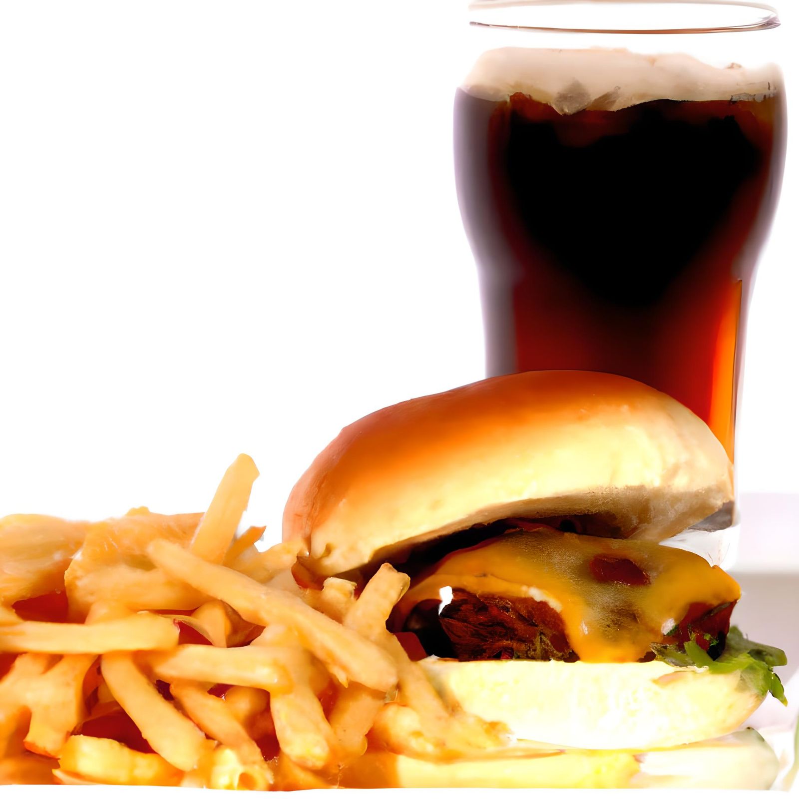Cheeseburger, Fries and Root Beer Still Life
