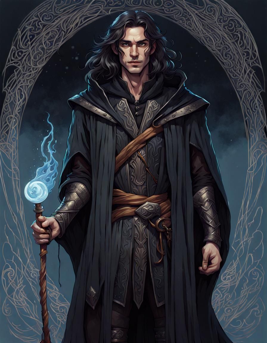 High Elf Sorcerer Portrait in Hyperrealistic Style