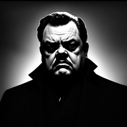 Classic Hollywood Icon in Moody Film Noir Style