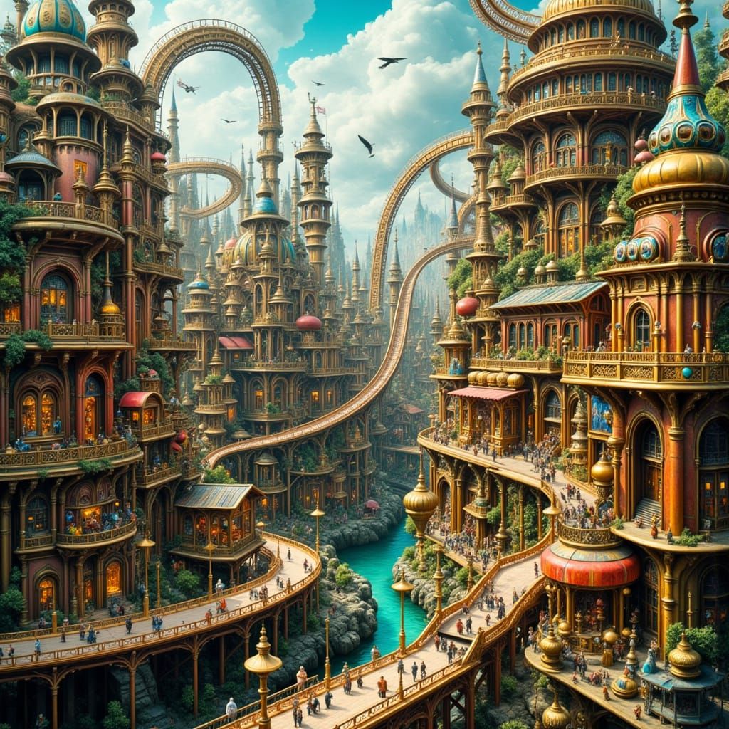 Steampunk Carnival in Surreal Mindscape