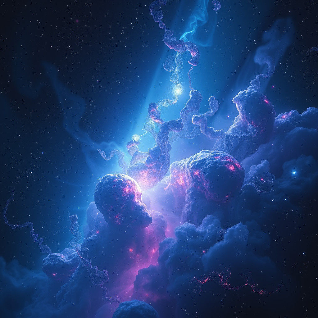 Ethereal Celestial Realm in Atmospheric Futuristic Style