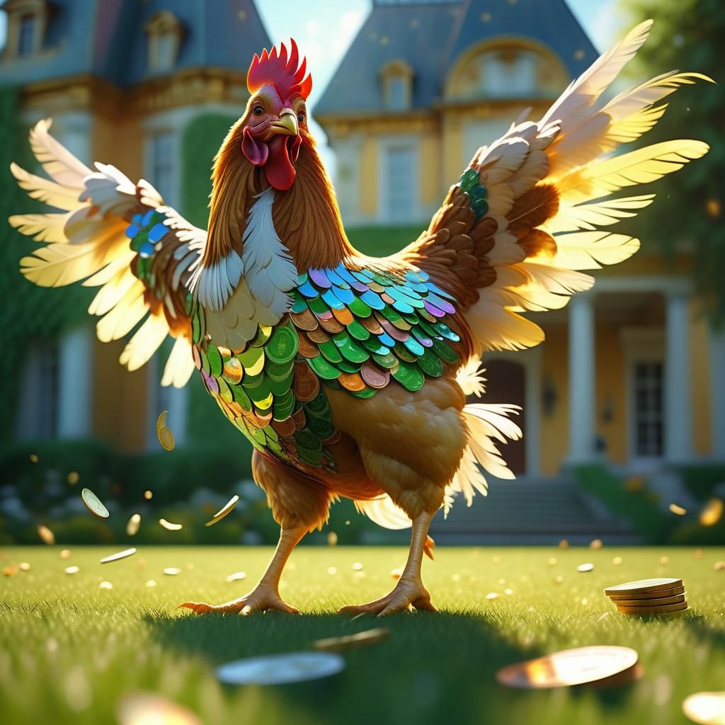 Happy Chicken Dance: Whimsical Concept Art