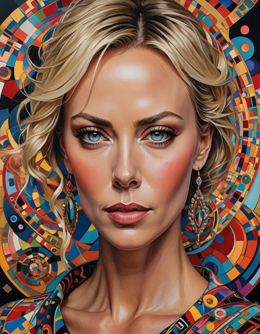 Hyperrealistic Portrait Blending Famous Faces in Maximalist ...