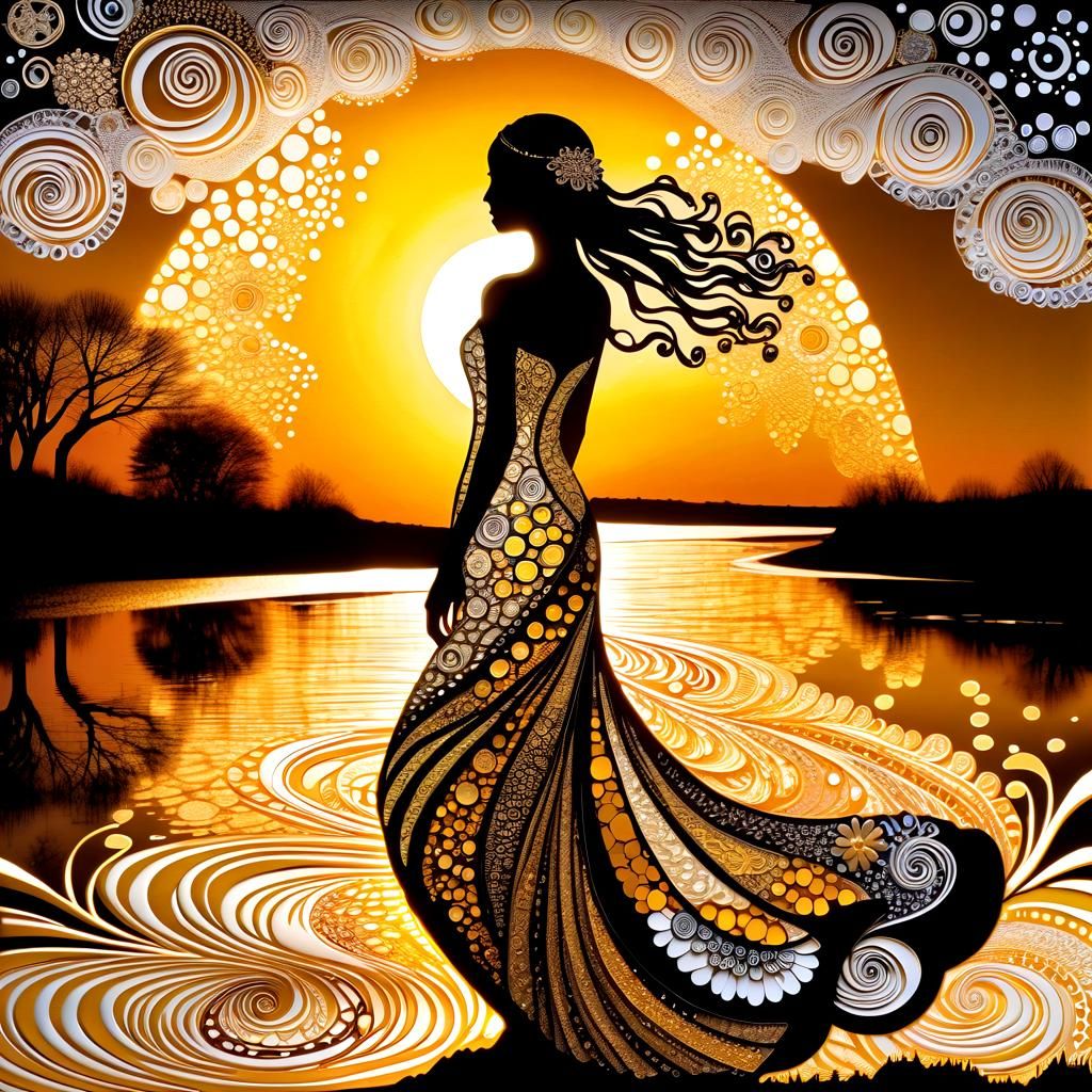 Luminous Foam Art Zentangle Woman by River