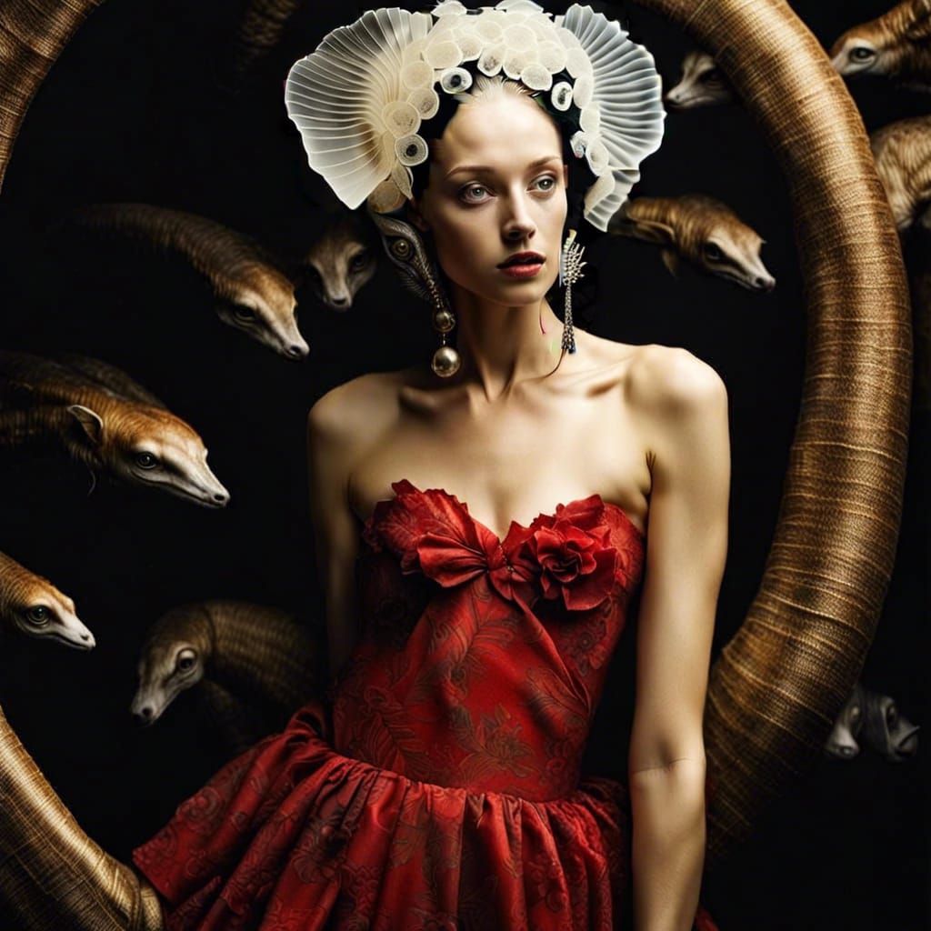 Surreal Alien Celebration in Dreamy Restaurant