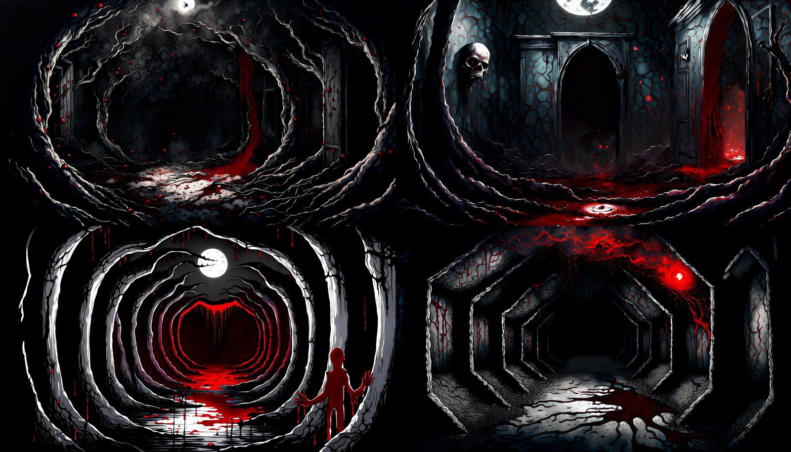 Nightmarish Void Between Universes: A Horror Art