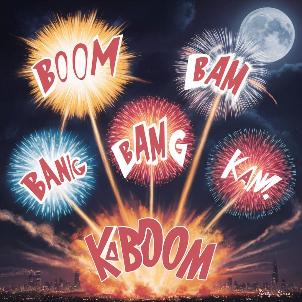 Explosive Fireworks Display Over City Skyline