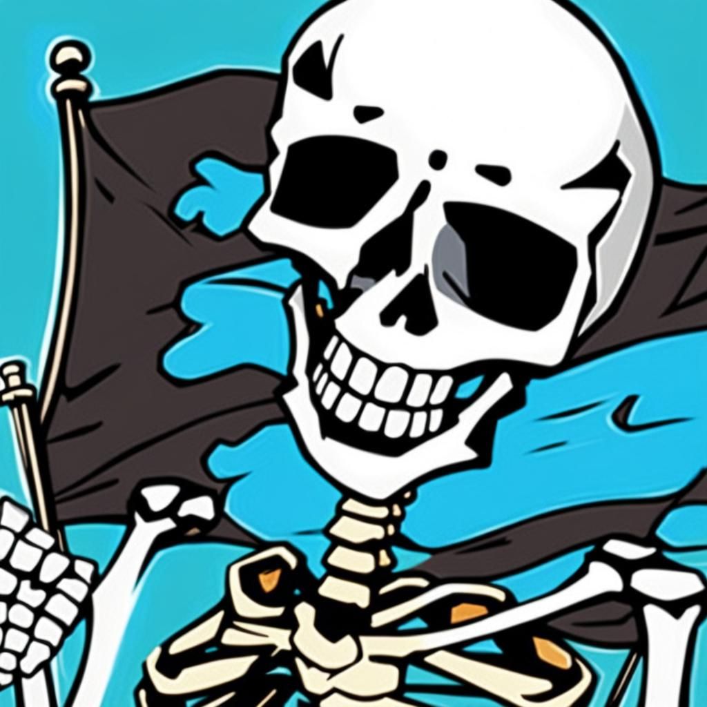 Gravel Jaw Pirates Flag: Anime-Inspired Digital Art