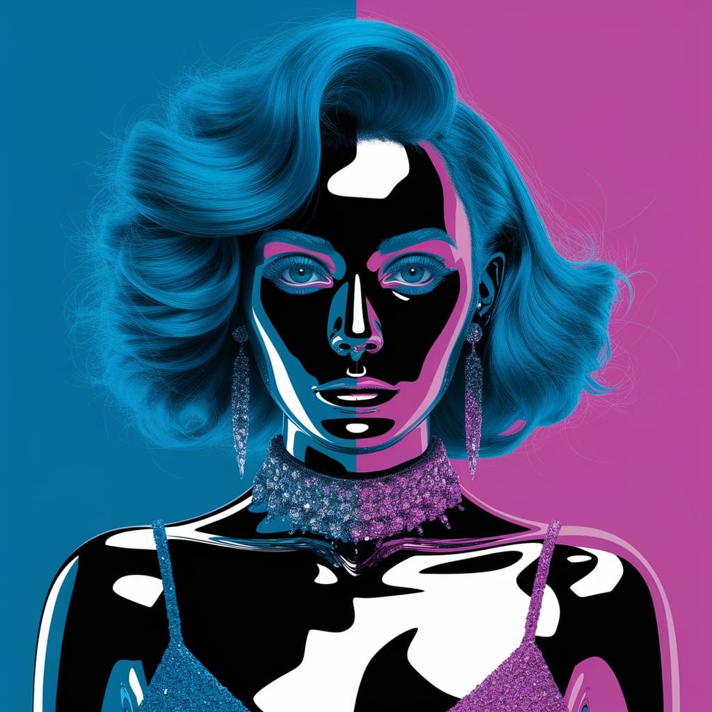 Harsh Chrome Sapphire Abstract Texture