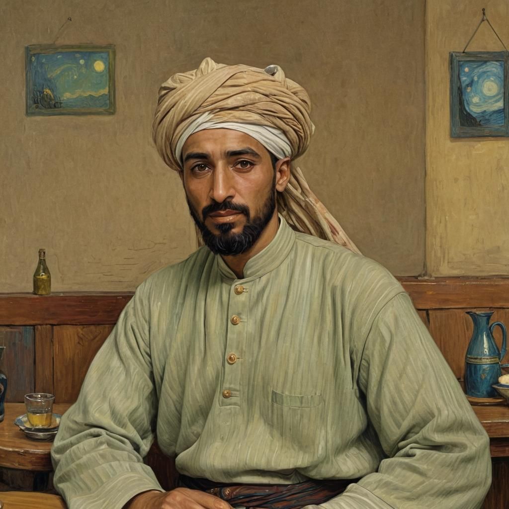 Al-Harith ibn Jabalah in Van Gogh Style