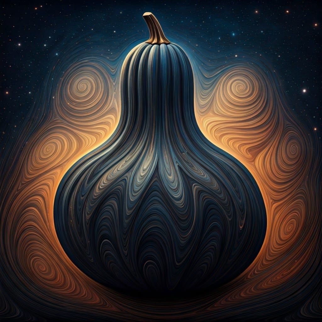 Surreal Marbled Gourd in Ethereal Art Style