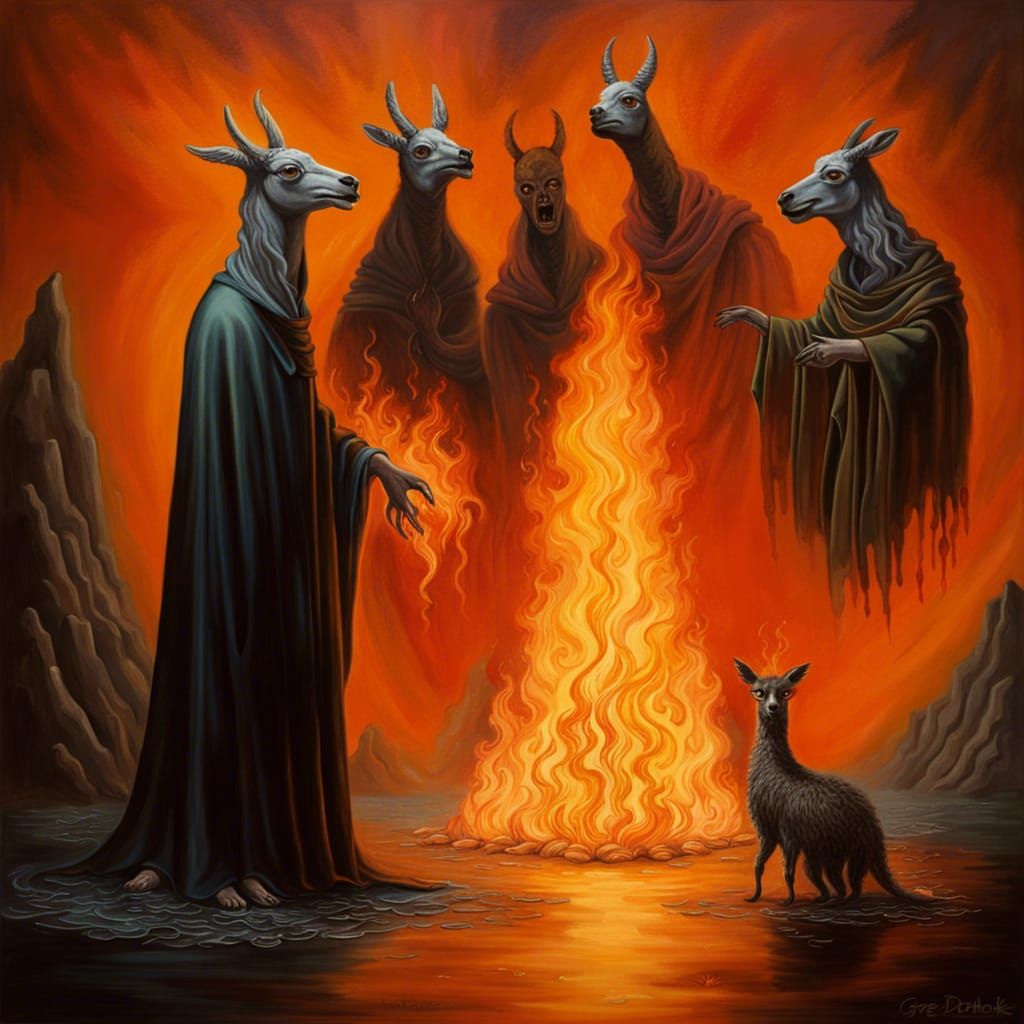 Sinister Witches Coven Ablaze in Surrealist Horror