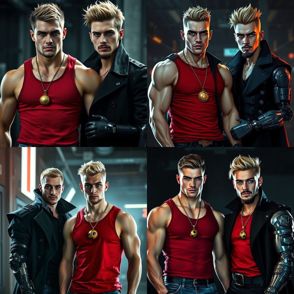 Two Brothers in Dramatic, Textured Digital Art