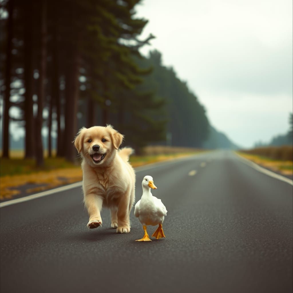 Puppy and Duck's Adventure: A Cinematic Friendship