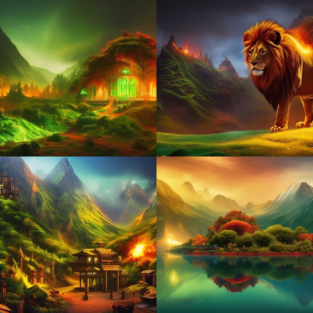 Rastafarian Lion with Cannabis Leaves, Digital Art